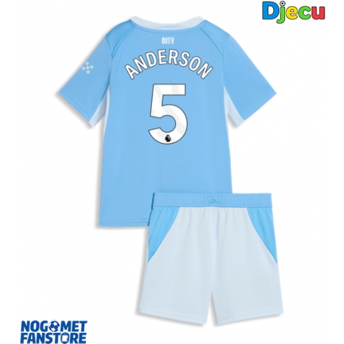 Manchester City Elliot Anderson #5 Domaci Dres za djecu 2026-27 Kratak Rukav (+ Kratke hlače)